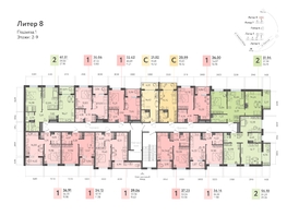Продается 1-комнатная квартира ЖК Клубный квартал «Друзья», лит 8, 35.95  м², 5464400 рублей