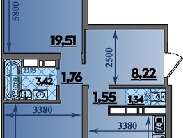 Продается 2-комнатная квартира ЖК Восточный, литера 44, 69.49  м², 9047598 рублей