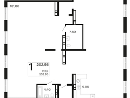 Продается 1-комнатная квартира ЖК Патрики, литер 5.1, 202.95  м&sup2;, 69632145 рублей