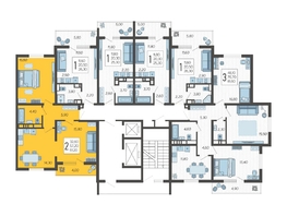 Продается 2-комнатная квартира ЖК Горный квартал, литера 3, 61.2  м², 17962200 рублей