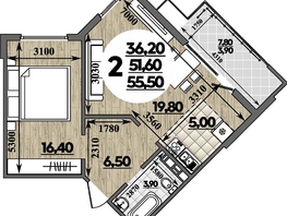Продается 2-комнатная квартира ЖК Горгиппия, литера 2, 55.5 м², 12010699 рублей