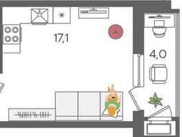 Продается Студия ЖК Рекорд 2, литера 3, 27.6 м², 6991080 рублей