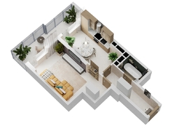 Продается 1-комнатная квартира ЖК Золотой Берег, литер 1, 42.93  м&sup2;, 9487530 рублей