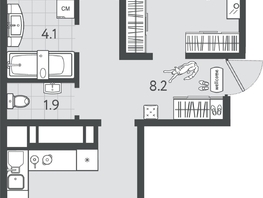Продается 2-комнатная квартира ЖК Все Свои VIP, литера 7, 66.35  м², 13270000 рублей