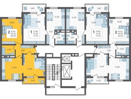 Продается 2-комнатная квартира ЖК Горный квартал, литера 5, 60  м&sup2;, 18930000 рублей