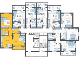 Продается 2-комнатная квартира ЖК Горный квартал, литера 4, 60  м&sup2;, 18870000 рублей