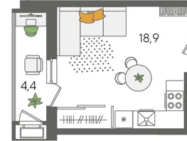 Продается Студия ЖК Рекорд 2, литера 4, 30.4  м², 6703200 рублей