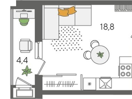 Продается Студия ЖК Рекорд 2, литера 4, 30.2  м², 7380880 рублей