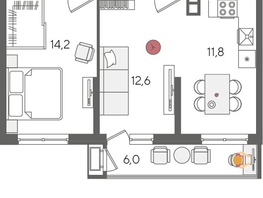 Продается 2-комнатная квартира ЖК Рекорд 2, литера 5, 58.9  м², 12374890 рублей