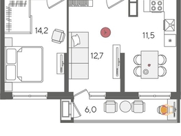 Продается 2-комнатная квартира ЖК Рекорд 2, литера 5, 58.6  м&sup2;, 12774800 рублей