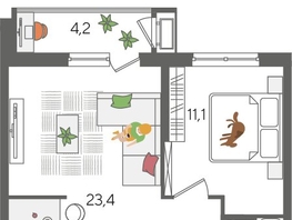 Продается 1-комнатная квартира ЖК Рекорд 2, литера 5, 48.5  м&sup2;, 11096800 рублей