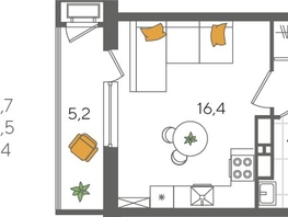 Продается Студия ЖК Рекорд 2, литера 5, 29.7  м², 6747840 рублей