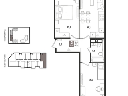 Продается 2-комнатная квартира ЖК Рекорд 2, литера 5, 68.7  м&sup2;, 14605620 рублей