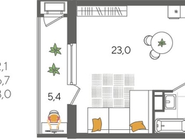 Продается Студия ЖК Рекорд 2, литера 5, 32.1  м², 7331640 рублей