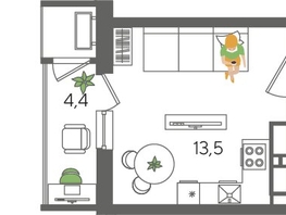 Продается Студия ЖК Рекорд 2, литера 5, 24.5  м², 6994750 рублей