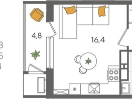 Продается Студия ЖК Рекорд 2, литера 5, 29.3  м², 7034930 рублей
