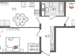 Продается 2-комнатная квартира ЖК Рекорд 2, литера 5, 71.7  м&sup2;, 15128700 рублей
