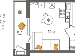 Продается Студия ЖК Рекорд 2, литера 5, 29.8  м², 6648380 рублей