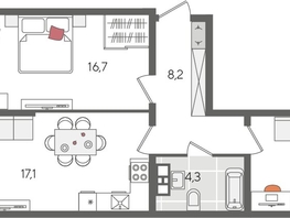 Продается 2-комнатная квартира ЖК Рекорд 2, литера 5, 68.9  м&sup2;, 14021151 рублей