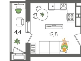 Продается Студия ЖК Рекорд 2, литера 5, 24.5  м², 6632150 рублей