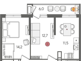 Продается 2-комнатная квартира ЖК Рекорд 2, литера 5, 58.6  м², 12259120 рублей