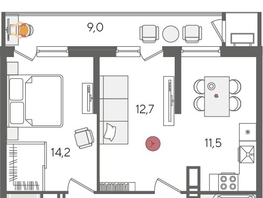 Продается 2-комнатная квартира ЖК Рекорд 2, литера 5, 61.6  м², 12603360 рублей