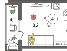 Продается Студия ЖК Рекорд 2, литера 6, 29.6  м², 6775440 рублей