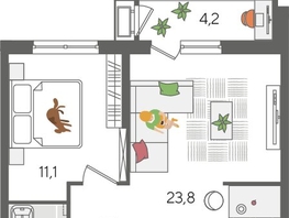 Продается 1-комнатная квартира ЖК Рекорд 2, литера 6, 49.2  м², 9549720 рублей