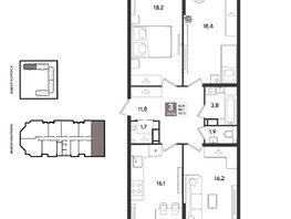 Продается 3-комнатная квартира ЖК Рекорд 2, литера 1, 100.1  м&sup2;, 19369350 рублей