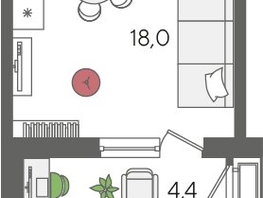 Продается Студия ЖК Рекорд 2, литера 1, 29.2  м², 7113120 рублей