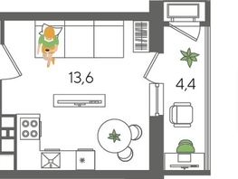 Продается Студия ЖК Рекорд 2, литера 1, 24.7  м², 7064200 рублей