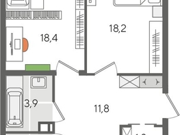 Продается 3-комнатная квартира ЖК Рекорд 2, литера 2, 101.5  м², 18219250 рублей