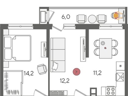 Продается 2-комнатная квартира ЖК Рекорд 2, литера 2, 57.6  м², 11393280 рублей