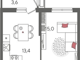 Продается 1-комнатная квартира ЖК Рекорд 2, литера 2, 41.8  м&sup2;, 10395660 рублей