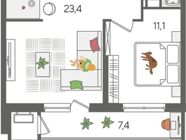 Продается 1-комнатная квартира ЖК Рекорд 2, литера 2, 51.2  м&sup2;, 13030400 рублей