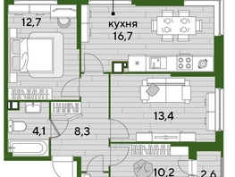 Продается 3-комнатная квартира ЖК DOGMA PARK (Догма парк), литера 9, 69.4  м², 9840920 рублей