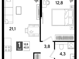 Продается 1-комнатная квартира ЖК DOGMA PARK (Догма парк), литера 15, 42  м², 7576800 рублей