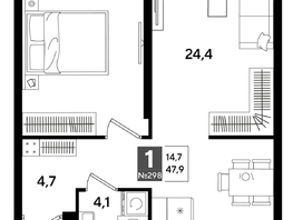 Продается 1-комнатная квартира ЖК DOGMA PARK (Догма парк), литера 19, 47.4  м², 7996380 рублей