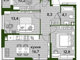 Продается 3-комнатная квартира ЖК DOGMA PARK (Догма парк), литера 21, 69.9  м², 9995700 рублей