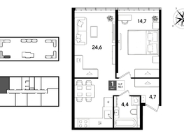 Продается 1-комнатная квартира ЖК DOGMA PARK (Догма парк), литера 22, 48.4  м&sup2;, 8455480 рублей