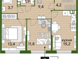 Продается 2-комнатная квартира ЖК DOGMA PARK (Догма парк), литера 22, 59.6  м², 9011520 рублей