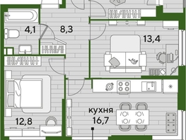 Продается 3-комнатная квартира ЖК DOGMA PARK (Догма парк), литера 22, 70  м², 10129000 рублей