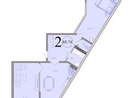 Продается 2-комнатная квартира ЖК Радонеж, блок-секция 5,6, 88.74  м², 11536200 рублей