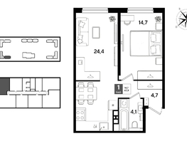 Продается 1-комнатная квартира ЖК DOGMA PARK (Догма парк), литера 22, 47.9  м&sup2;, 8435190 рублей