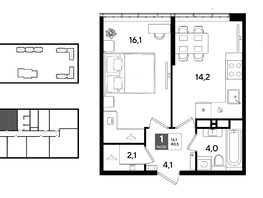 Продается 1-комнатная квартира ЖК DOGMA PARK (Догма парк), литера 22, 40.5  м&sup2;, 7597800 рублей