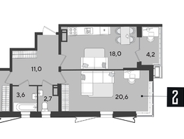 Продается 2-комнатная квартира ЖК Парк Победы 2, литера 28, 74.9  м², 11482170 рублей