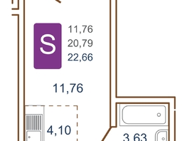 Продается Студия ЖК Хорошая погода, литера 1, 22.66  м², 3172400 рублей