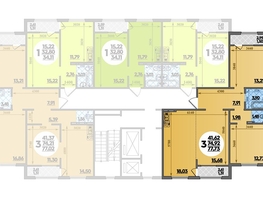 Продается 3-комнатная квартира ЖК Восточный, литера 45, 77.73 м², 9434324 рублей