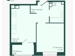 Продается 1-комнатная квартира ЖК Ботаника, литер 1.1, 34.1  м&sup2;, 5783360 рублей