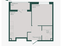 Продается 1-комнатная квартира ЖК Ботаника, литер 1.1, 38.1  м&sup2;, 6156960 рублей